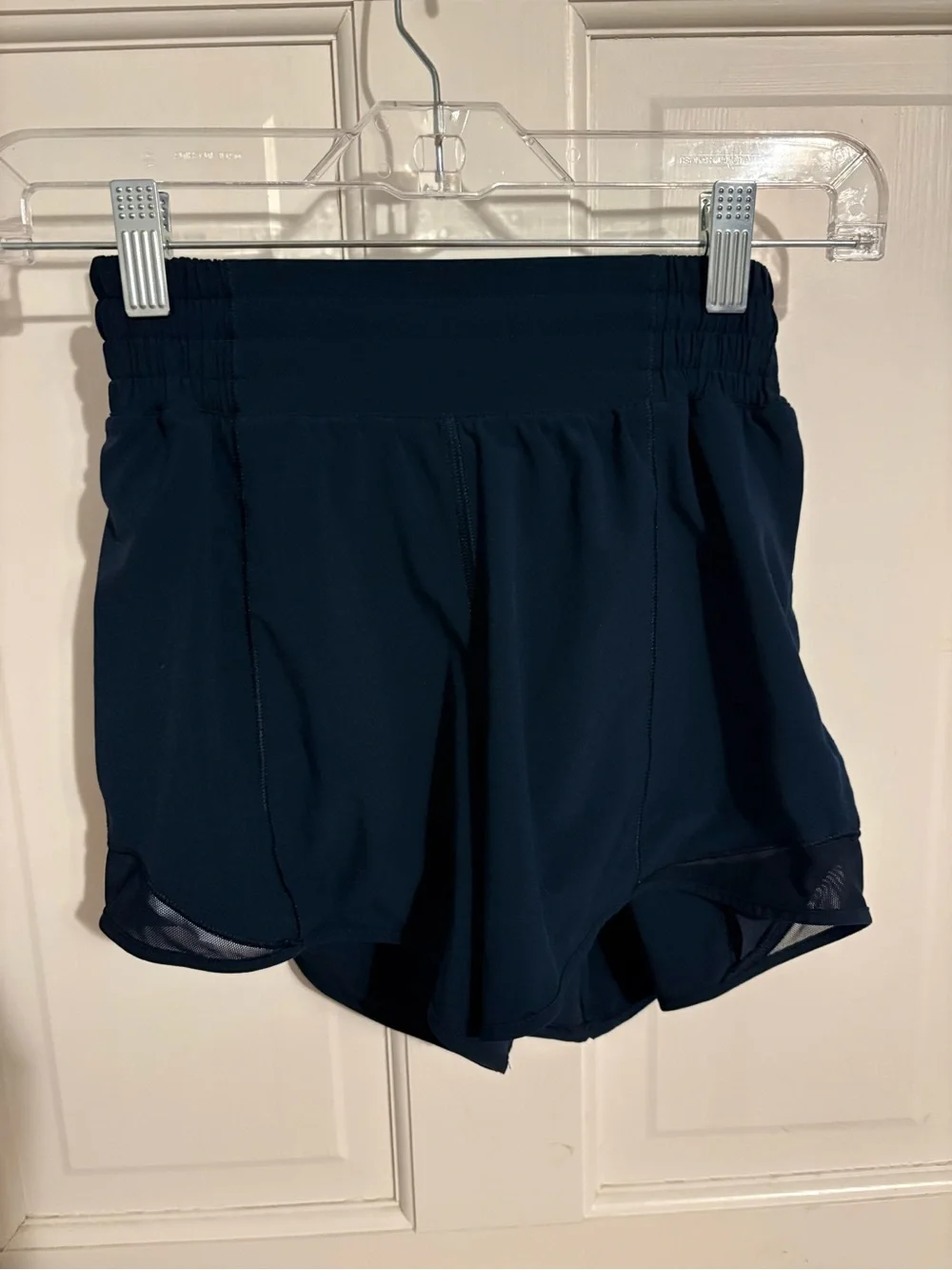 Lululemon Navy Low Rised Hotty Hot Shorts 4”